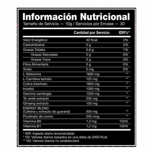 BLACK CUT TERMOGÉNICO 300G