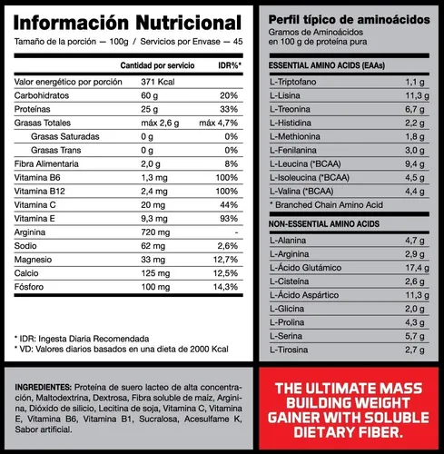 MASS GAINER FUSION 4.5KG